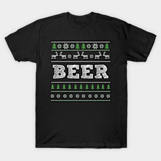 Christmas Ugly Sweater tshirt, Beer tshirt Christmas Gift T-Shirt